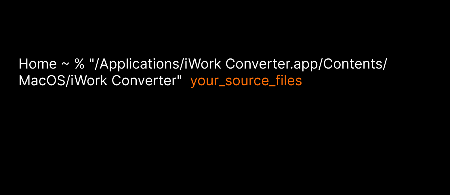 Command line mode for iWorkConverter